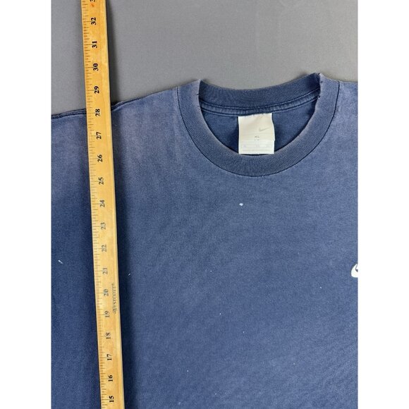 Rare Vintage Y2K Nike Swoosh Faded Thrashed Navy Blue XL Shirts Sports Hype Gym - Picture 13 of 13